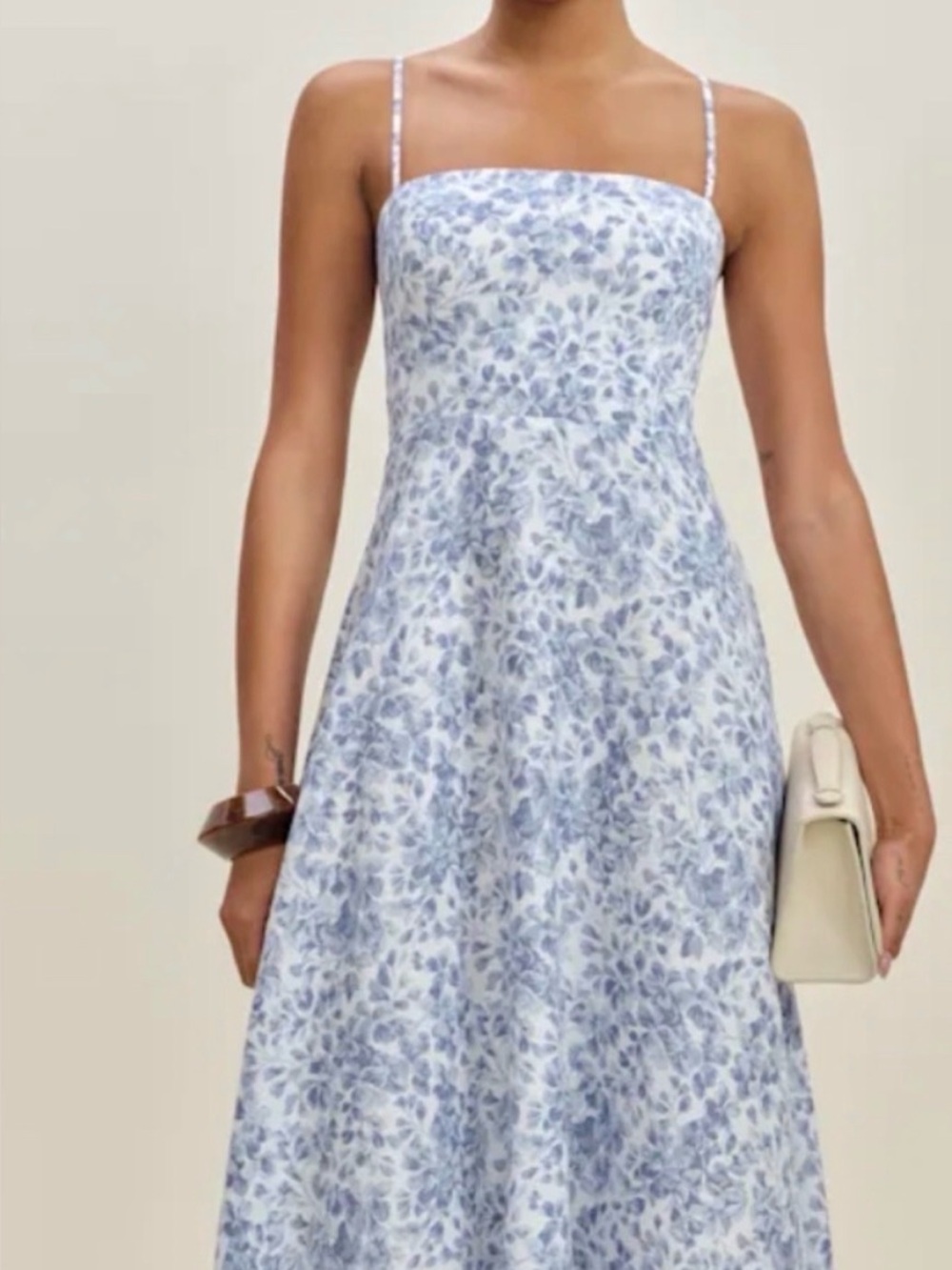 Reformation Blue Floral A-Line Maxi Dress